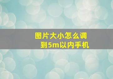 图片大小怎么调到5m以内手机