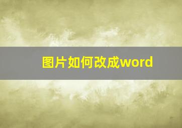 图片如何改成word