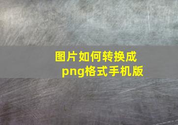 图片如何转换成png格式手机版