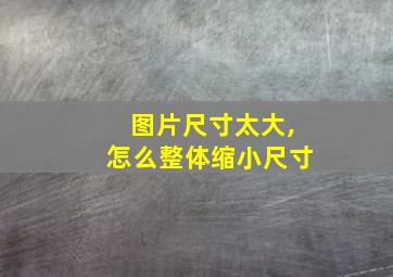 图片尺寸太大,怎么整体缩小尺寸