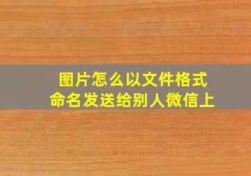 图片怎么以文件格式命名发送给别人微信上