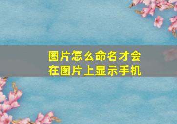 图片怎么命名才会在图片上显示手机