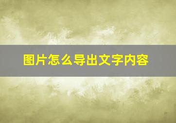 图片怎么导出文字内容