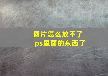 图片怎么放不了ps里面的东西了