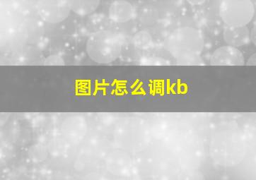 图片怎么调kb