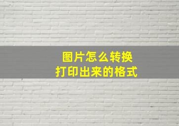 图片怎么转换打印出来的格式