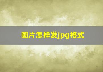 图片怎样发jpg格式