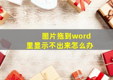 图片拖到word里显示不出来怎么办