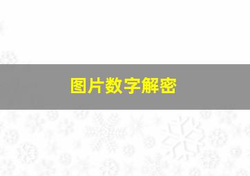 图片数字解密