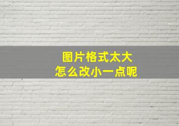 图片格式太大怎么改小一点呢