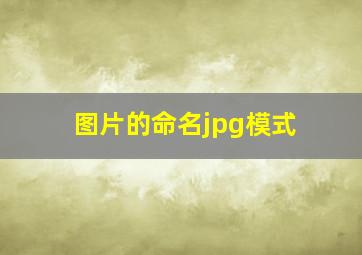 图片的命名jpg模式