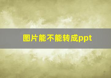 图片能不能转成ppt