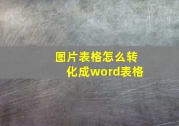 图片表格怎么转化成word表格