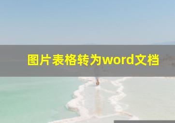 图片表格转为word文档