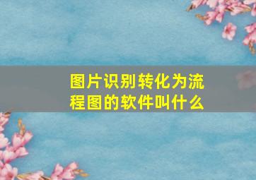 图片识别转化为流程图的软件叫什么