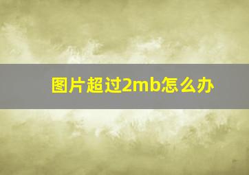 图片超过2mb怎么办