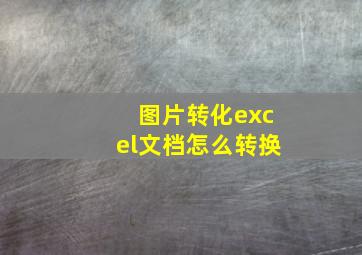 图片转化excel文档怎么转换