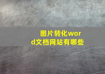 图片转化word文档网站有哪些