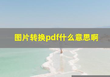 图片转换pdf什么意思啊