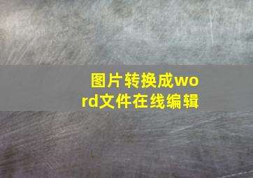 图片转换成word文件在线编辑