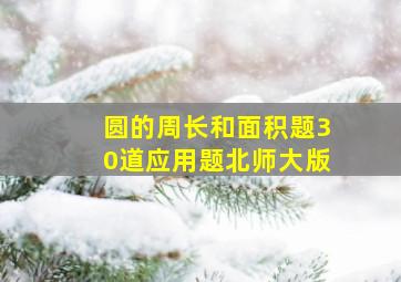 圆的周长和面积题30道应用题北师大版