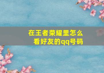 在王者荣耀里怎么看好友的qq号码