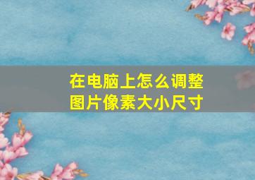 在电脑上怎么调整图片像素大小尺寸