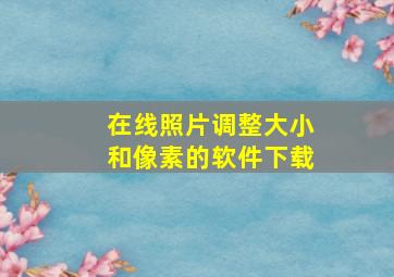 在线照片调整大小和像素的软件下载