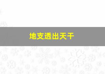 地支透出天干