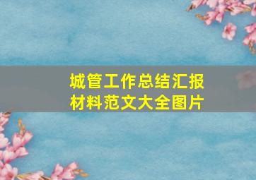 城管工作总结汇报材料范文大全图片