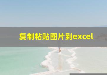 复制粘贴图片到excel