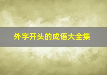 外字开头的成语大全集