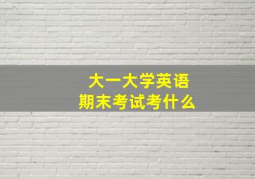 大一大学英语期末考试考什么