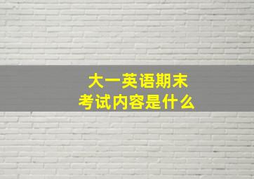 大一英语期末考试内容是什么