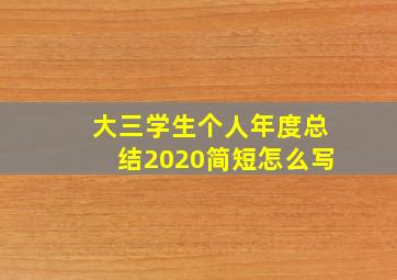 大三学生个人年度总结2020简短怎么写