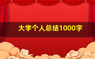 大学个人总结1000字