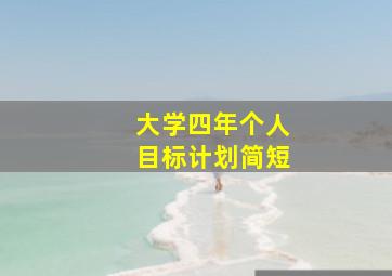 大学四年个人目标计划简短