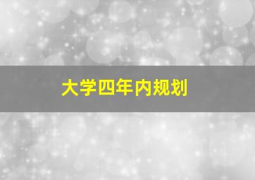 大学四年内规划