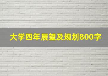 大学四年展望及规划800字