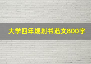 大学四年规划书范文800字