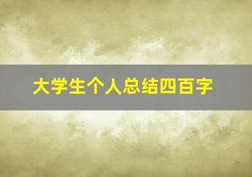 大学生个人总结四百字