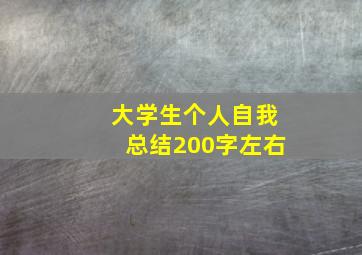 大学生个人自我总结200字左右