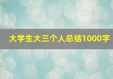 大学生大三个人总结1000字