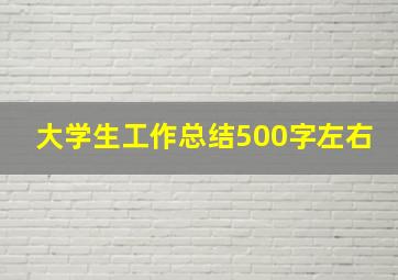 大学生工作总结500字左右