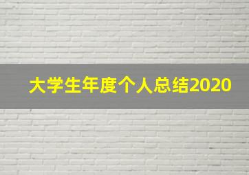 大学生年度个人总结2020