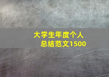 大学生年度个人总结范文1500