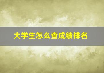 大学生怎么查成绩排名