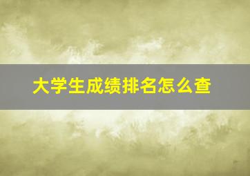 大学生成绩排名怎么查