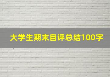 大学生期末自评总结100字