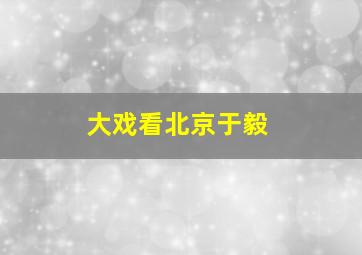 大戏看北京于毅